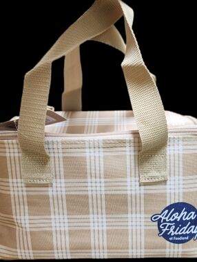 Foodland Hawaii Exclusive Palaka Cooler Tote Trending Aloha Friday Bag Tan Khaki